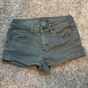 Army green jean shorty shorts